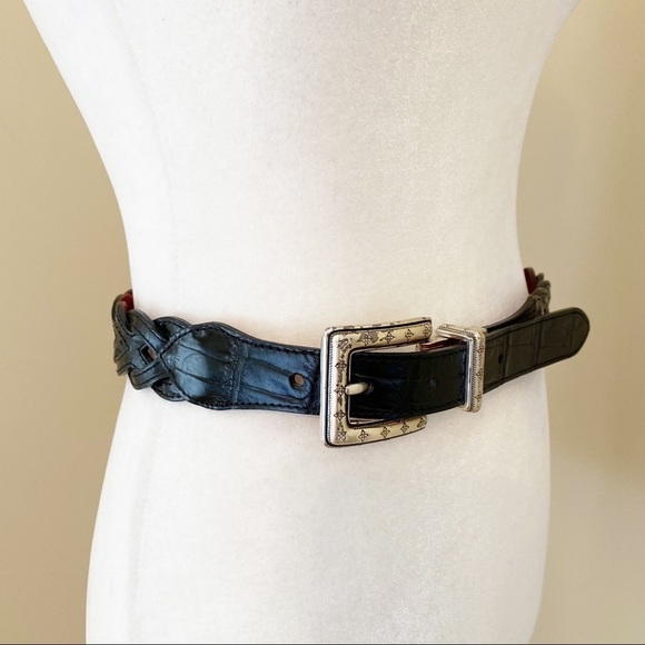Brighton Reversible Red & Black Braided Leather Belt - M main image 8